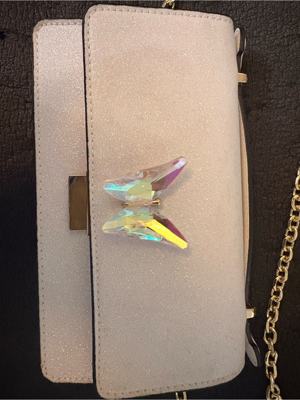 Elegant Women's Butterfly Clutch - Pink Glitter - Picture 2 of 6